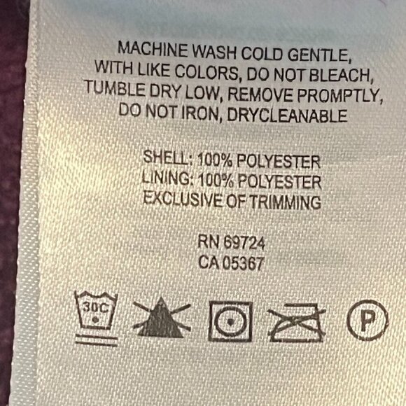 Columbia girls' fleece jacket full-zip purple medium 10-12 - Picture 8 of 10